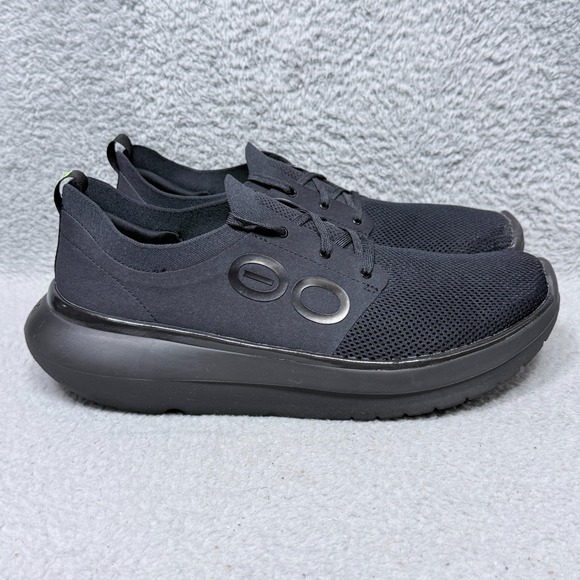 Oofos OOmy Stride Mens Size 12.5 Sneakers Shoes Black Lace Up Comfort Recovery